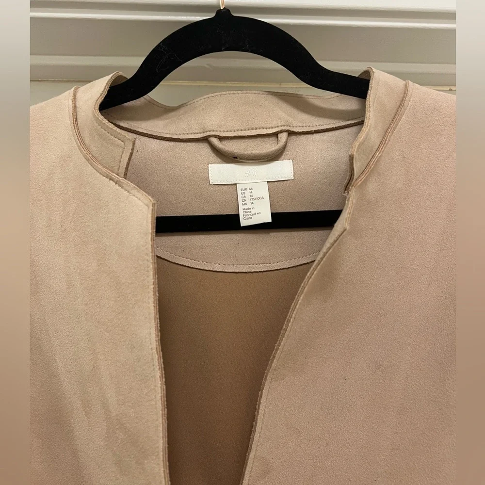 HM Faux Suede Wrap Style Belted Jacket - Picture 5 of 9